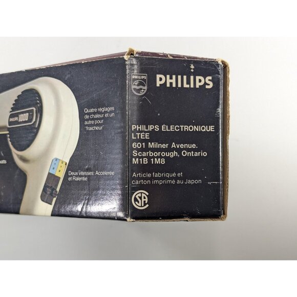 Vintage Philips HP1701 Hair Dryer in Original Box, Hi 'n Dry 1000 Watts WORKS - Picture 9 of 11